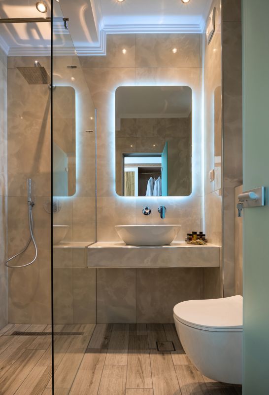 Bathroom with Backlit Mirror